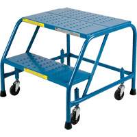 Escabeau roulant, 2 marches, Largeur de la marche 18", Hauteur de la plateforme 19", Acier Solutions industrielles ALPHA