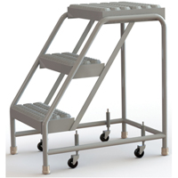 Rolling Ladder, 3 Steps, 16" Step Width, 30" Platform Height, Aluminum Solutions industrielles ALPHA