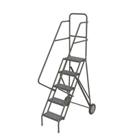 &eacute;chelles roulantes en acier, 5 marches, Largeur de la marche 16", Hauteur de la plateforme 50", Acier Solutions industrielles ALPHA