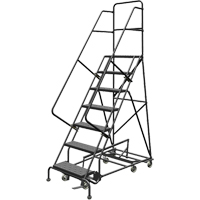 &eacute;chelles roulantes multidirectionnelles, 7 marches, Largeur de la marche 24", Hauteur de la plateforme 70", Acier Solutions industrielles ALPHA
