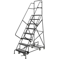All Directional Rolling Ladder, 8 Steps, 24" Step Width, 80" Platform Height, Steel Solutions industrielles ALPHA