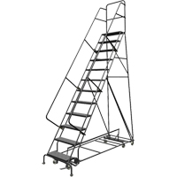 &eacute;chelles roulantes multidirectionnelles, 12 marches, Largeur de la marche 24", Hauteur de la plateforme 120", Acier Solutions industrielles ALPHA