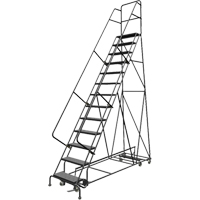 &eacute;chelles roulantes multidirectionnelles, 13 marches, Largeur de la marche 24", Hauteur de la plateforme 130", Acier Solutions industrielles ALPHA