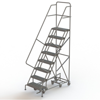 All Directional Rolling Ladder, 8 Steps, 24" Step Width, 80" Platform Height, Steel Solutions industrielles ALPHA