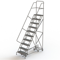 &eacute;chelles roulantes multidirectionnelles, 10 marches, Largeur de la marche 24", Hauteur de la plateforme 100", Acier Solutions industrielles ALPHA