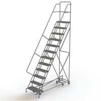 &eacute;chelles roulantes multidirectionnelles, 12 marches, Largeur de la marche 24", Hauteur de la plateforme 120", Acier Solutions industrielles ALPHA