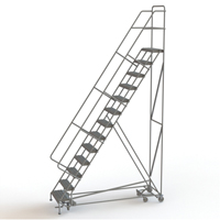 &eacute;chelles roulantes multidirectionnelles, 13 marches, Largeur de la marche 24", Hauteur de la plateforme 130", Acier Solutions industrielles ALPHA