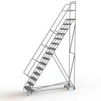 &eacute;chelles roulantes multidirectionnelles, 15 marches, Largeur de la marche 24", Hauteur de la plateforme 150", Acier Solutions industrielles ALPHA