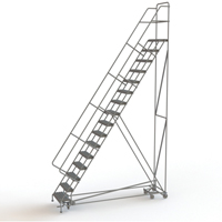 &eacute;chelles roulantes multidirectionnelles, 16 marches, Largeur de la marche 24", Hauteur de la plateforme 160", Acier Solutions industrielles ALPHA