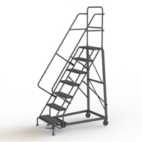 Heavy Duty Rolling Ladder, 7 Steps, 24" Step Width, 70" Platform Height, Steel Solutions industrielles ALPHA