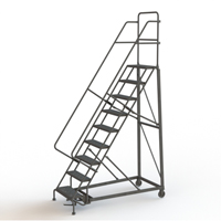 Heavy Duty Rolling Ladder, 9 Steps, 24" Step Width, 90" Platform Height, Steel Solutions industrielles ALPHA