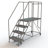 Plateforme de travail mobile, Acier, 4 Marches, 40" ha, 47" p, 24" Marche, Stri&eacute; Solutions industrielles ALPHA