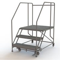 Plateforme de travail mobile, Acier, 3 Marches, 30" ha, 36" p, 36" Marche, Stri&eacute; Solutions industrielles ALPHA