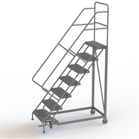 Safety Slope Rolling Ladder, 7 Steps, Serrated, 50° Incline, 70" High Solutions industrielles ALPHA