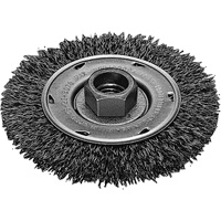 Disque m&eacute;tallique &agrave; fils torsad&eacute;s, Dia. 4", Fils 0,02", Arbre 5/8"-11, Acier inoxydable Solutions industrielles ALPHA