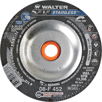 Meules &agrave; moyeu d&eacute;port&eacute; - Acier inoxydable type 27, 4-1/2" x 1/8", Arbre de 5/8"-11, Type 27S Solutions industrielles ALPHA