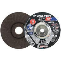 Disque de meulage et de tronçonnage Zip, 4" x 1/32", Arbre de 3/8", Type 27, Grain de 60, Oxyde d'aluminium Solutions industrielles ALPHA