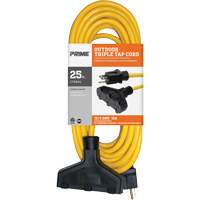 Vinyl Extension Cord, Outdoor, SJTW, 12/3 AWG, 15 A, 3 Outlet(s), 25' Solutions industrielles ALPHA