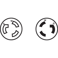 Prise mise &agrave; la terre verrouillable &agrave; deux bornes et trois fils, Nylon, 15 A, 250 V, L6-15P Solutions industrielles ALPHA