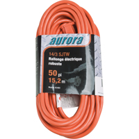 Cordon rallonge en vinyle, Ext&eacute;rieur, SJTW, AWG 14/3, 15 A, 50' Solutions industrielles ALPHA