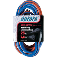 TPE-Rubber Extension Cord With Light Indicator, All-Weather, SJEOW, 12/3 AWG, 15 A, 25' Solutions industrielles ALPHA