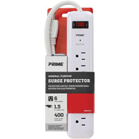 Surge Protector, 6 Outlets, 400 J, 1875 W, 2' Cord Solutions industrielles ALPHA