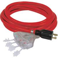 Generator Extension Cord with Quad Tap, STW, 10 AWG, 20 A, 4 Outlet(s), 25' Solutions industrielles ALPHA