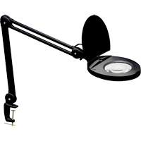 Lampe loupe ajustable, Dioptrie 5, Ampoule DEL, Bras de 47", Pinces serre-joints, Noir Solutions industrielles ALPHA